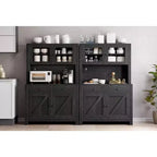 Dispensa da cucina con supporto per microonde - Credenza contenitore indipendente con 4 ante e ripiani regolabili