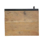 Comodino Boho fatto a mano in legno riciclato – Base in ferro, design a doghe a zig-zag, 57,7 cm H