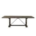 Flynn Extendable Dining Table Walnut Brown - Picket House Furnishings: Rustic Chic, Removable Leaf, Trestle Base