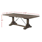 Tavolo da pranzo estensibile con gambe a cavalletto – Noce scuro, 6 posti, prolunga rimovibile, 183-229 cm