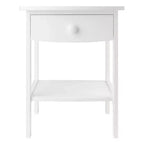 Comodino quadrato bianco di design – 1 cassetto, ripiano aperto, legno composito, 56 cm H