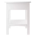 Comodino quadrato bianco di design – 1 cassetto, ripiano aperto, legno composito, 56 cm H