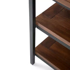 Mobile TV da 60" in Legno Massello di Mango per TV fino a 66" – Marrone Cognac Scuro, Industriale, Base in Metallo