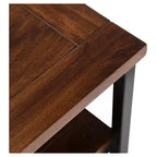 Mobile TV da 60" in Legno Massello di Mango per TV fino a 66" – Marrone Cognac Scuro, Industriale, Base in Metallo
