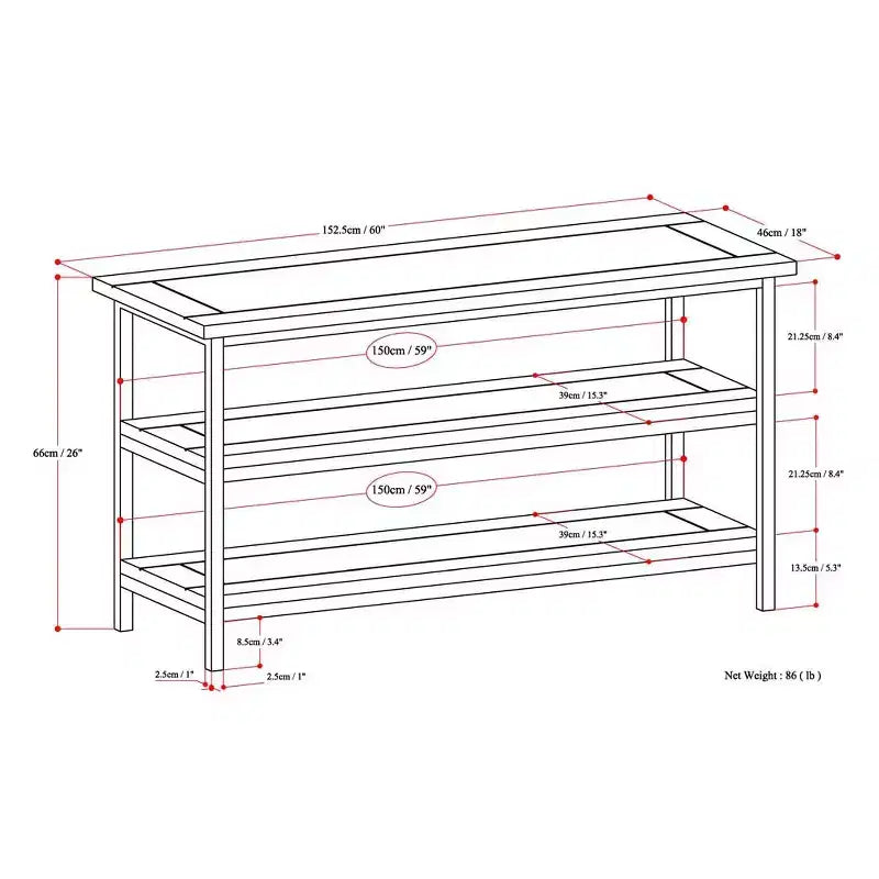 Mobile TV da 60" in Legno Massello di Mango per TV fino a 66" – Marrone Cognac Scuro, Industriale, Base in Metallo