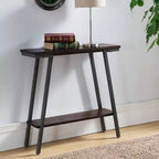 Console per ingresso moderna industriale – Piano in noce, base in acciaio, larghezza 30", certificato CARB