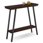 Console per ingresso moderna industriale – Piano in noce, base in acciaio, larghezza 30", certificato CARB