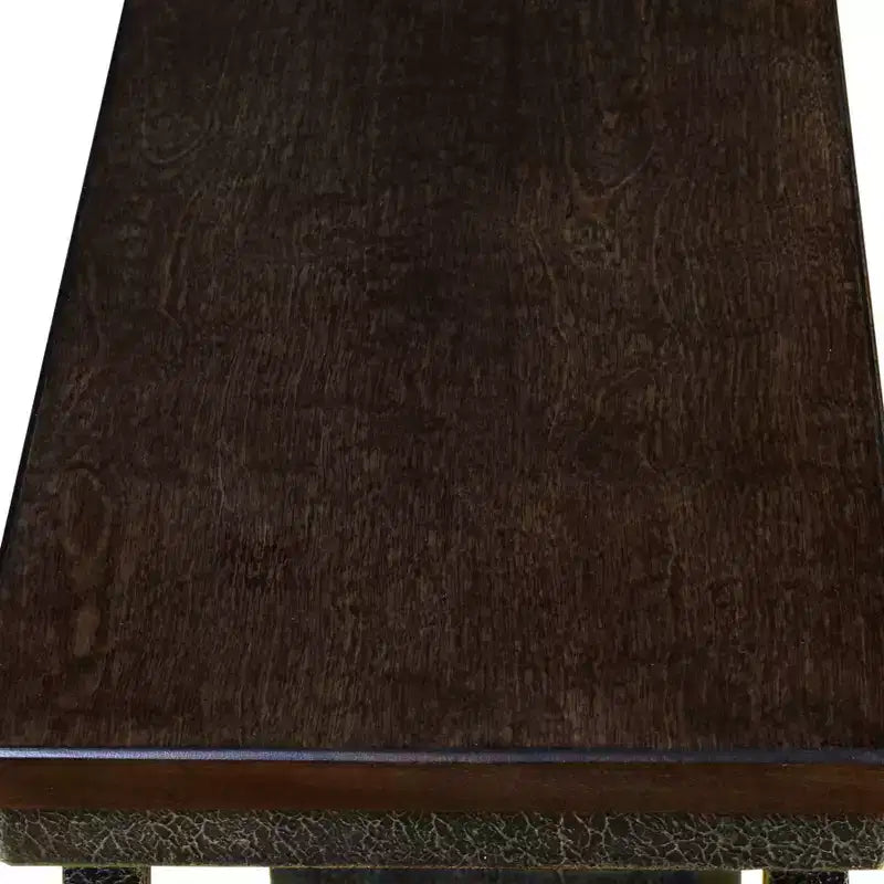 Console per ingresso moderna industriale – Piano in noce, base in acciaio, larghezza 30", certificato CARB