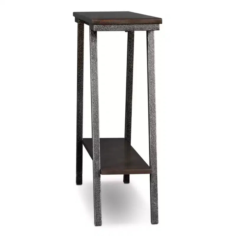 Console per ingresso moderna industriale – Piano in noce, base in acciaio, larghezza 30", certificato CARB