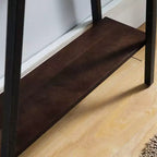 Console per ingresso moderna industriale – Piano in noce, base in acciaio, larghezza 30", certificato CARB
