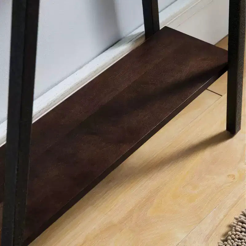 Console per ingresso moderna industriale – Piano in noce, base in acciaio, larghezza 30", certificato CARB