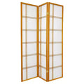 6 ft. Tall Double Cross Shoji Screen - Honey (3 Panels)