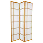 6 ft. Tall Double Cross Shoji Screen - Honey (3 Panels)