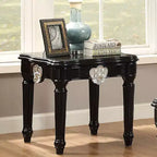 Tavolino d'appoggio quadrato nero – Legno massello, Design minimalista, 61 cm A x 66 cm L