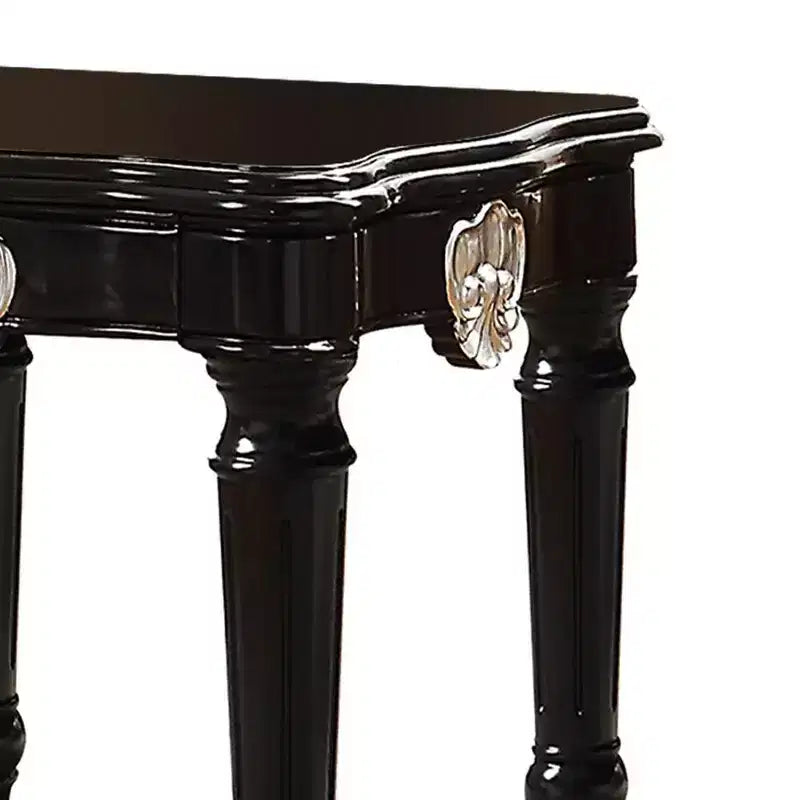 Tavolino d'appoggio quadrato nero – Legno massello, Design minimalista, 61 cm A x 66 cm L