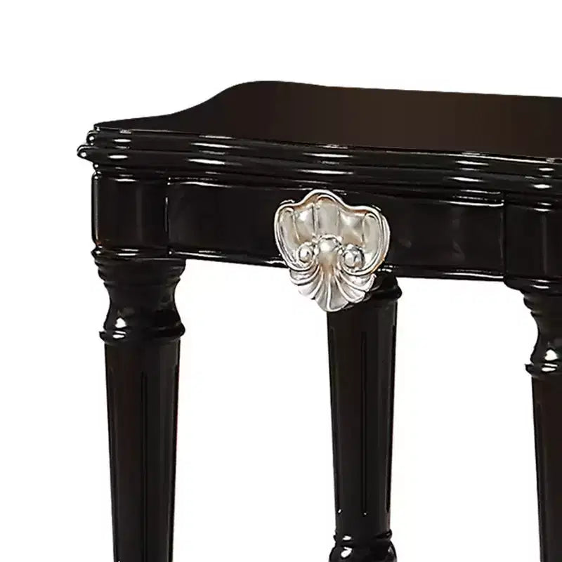 Tavolino d'appoggio quadrato nero – Legno massello, Design minimalista, 61 cm A x 66 cm L