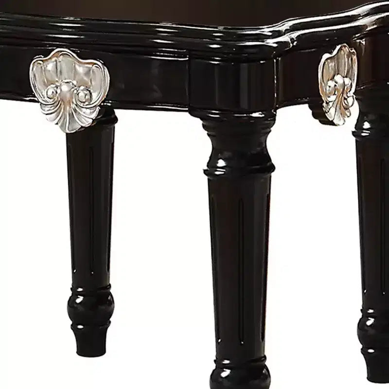 Tavolino d'appoggio quadrato nero – Legno massello, Design minimalista, 61 cm A x 66 cm L