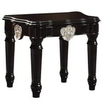 Tavolino d'appoggio quadrato nero – Legno massello, Design minimalista, 61 cm A x 66 cm L