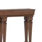 Consolle a due ripiani in rovere – 60" L, gambe incise, ripiano aperto, per ingresso e soggiorno