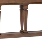 Consolle a due ripiani in rovere – 60" L, gambe incise, ripiano aperto, per ingresso e soggiorno