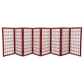 3 ft. Tall Window Pane Shoji Screen - Rosewood (8 Panels) - Oriental Furniture: Hardwood Frame, No Assembly Required