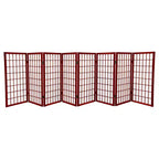 3 ft. Tall Window Pane Shoji Screen - Rosewood (8 Panels) - Oriental Furniture: Hardwood Frame, No Assembly Required