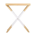 Remus Folding Tray Table Oak Brown/White - Universal Expert: Modern Round Wood TV Dinner Table with Handle