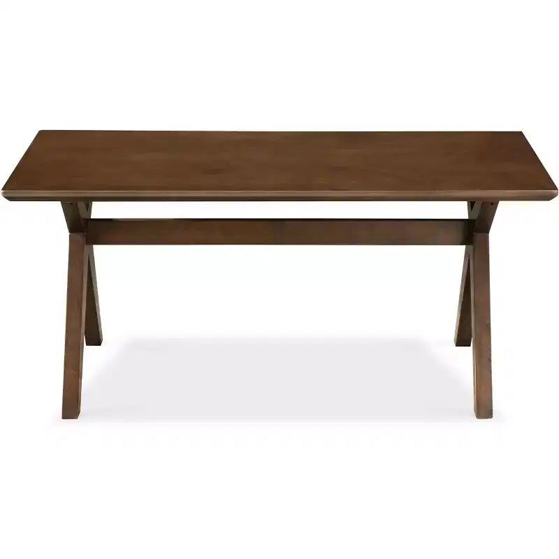 Lukas Wood Coffee Table Brown - Adore Decor: Mid-Century Modern, Splayed Legs, Criss Cross Base, Wood Veneer, Living Room