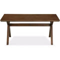Lukas Wood Coffee Table Brown - Adore Decor: Mid-Century Modern, Splayed Legs, Criss Cross Base, Wood Veneer, Living Room