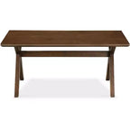 Lukas Wood Coffee Table Brown - Adore Decor: Mid-Century Modern, Splayed Legs, Criss Cross Base, Wood Veneer, Living Room