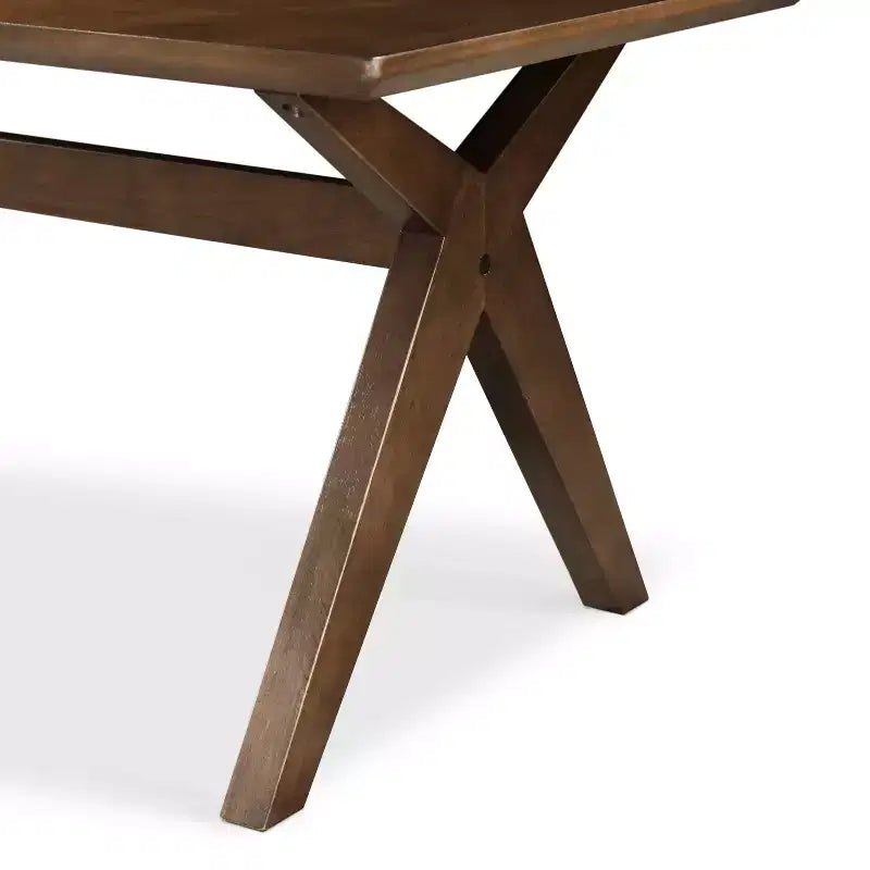 Tavolino da Caffè in Legno Moderno di Metà Secolo – Base a Croce, Gambe Divaricate, Impiallacciatura in Legno, 109 cm L