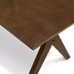 Tavolino da Caffè in Legno Moderno di Metà Secolo – Base a Croce, Gambe Divaricate, Impiallacciatura in Legno, 109 cm L