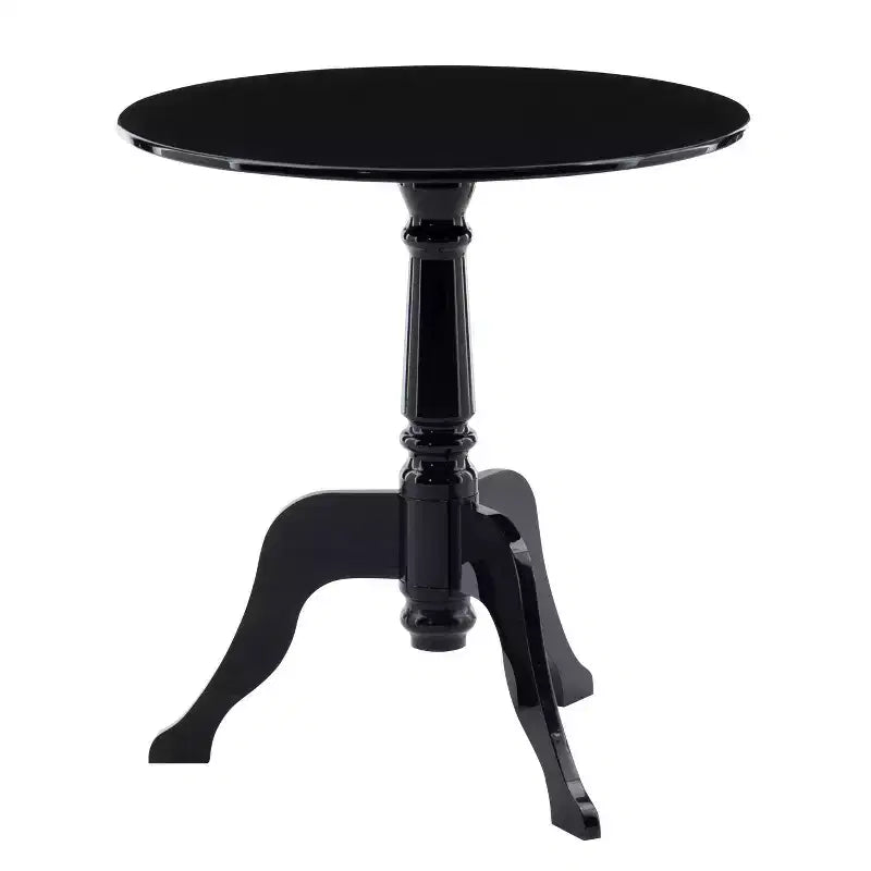 Tavolino finale Glam in acrilico nero – Gambe curve, rivestito trasparente, non tossico, 19,63"L