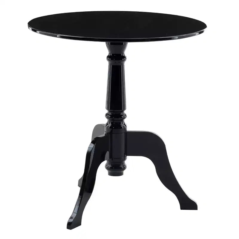 Tavolino finale Glam in acrilico nero – Gambe curve, rivestito trasparente, non tossico, 19,63"L