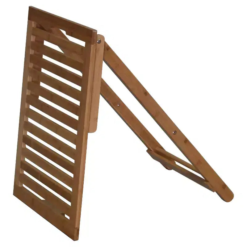 Portavaligie Pieghevole in Bambù Naturale – Piano in Legno a Doghe, Tavolino Pop-Up, Camera degli Ospiti