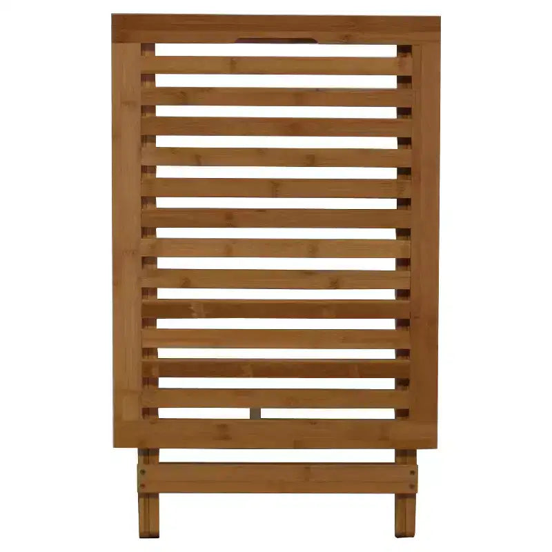 Portavaligie Pieghevole in Bambù Naturale – Piano in Legno a Doghe, Tavolino Pop-Up, Camera degli Ospiti