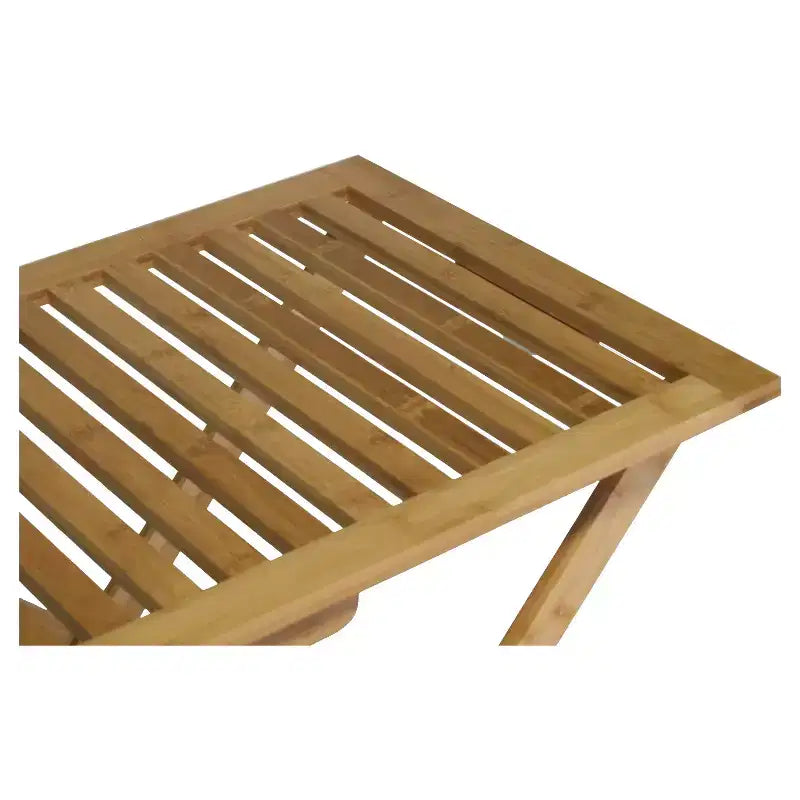 Portavaligie Pieghevole in Bambù Naturale – Piano in Legno a Doghe, Tavolino Pop-Up, Camera degli Ospiti