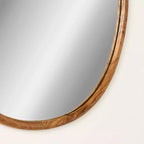 Specchio da parete decorativo con angoli arrotondati 30"x27" – Cornice in legno di acacia, montaggio a parete, nessun assemblaggio richiesto