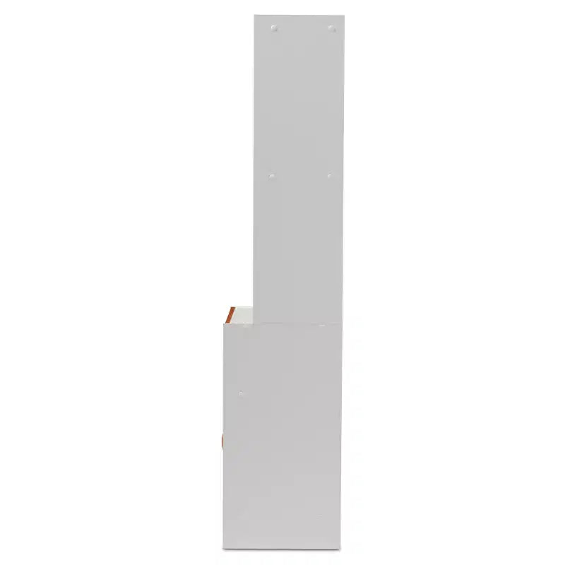 Mobile dispensa alto e credenza – Bianco e ciliegio, Ante in vetro, 4 ripiani, 1 cassetto, H 180 cm