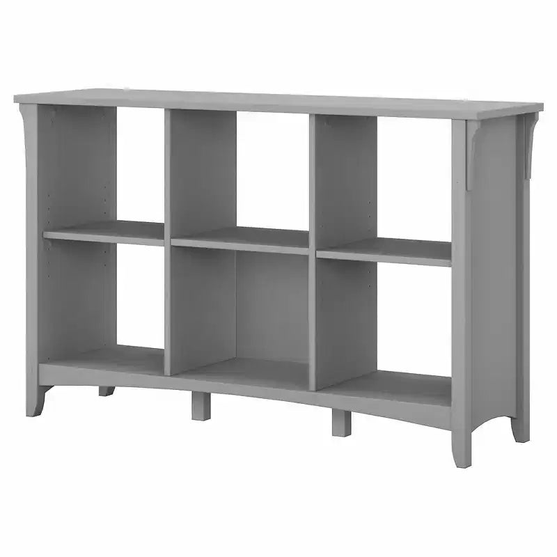 Libreria Organizer a 6 Cubi – Stile Mission, Gambe Affusolate, 3 Ripiani Regolabili, 47,42"L