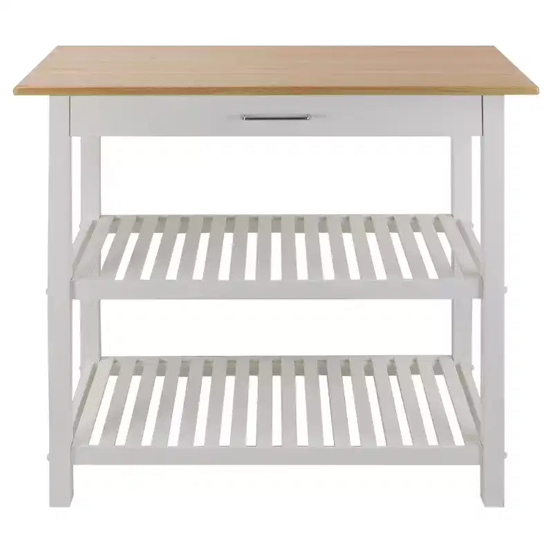 Kitchen Island with Two Shelves - Flora Home