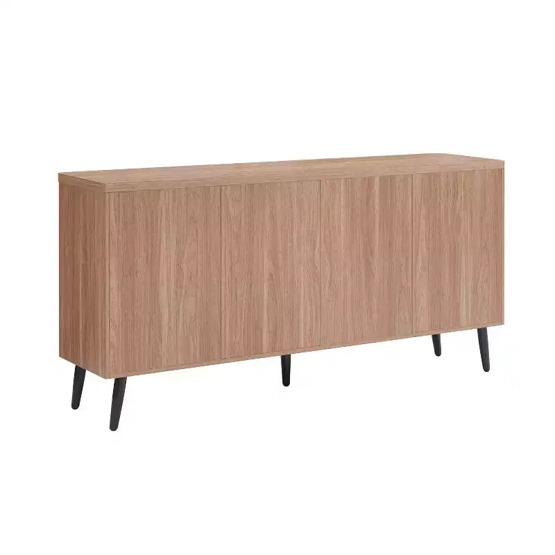 Madia moderna di metà secolo da 64,6" con 8 ripiani e 4 ante – Composito di legno