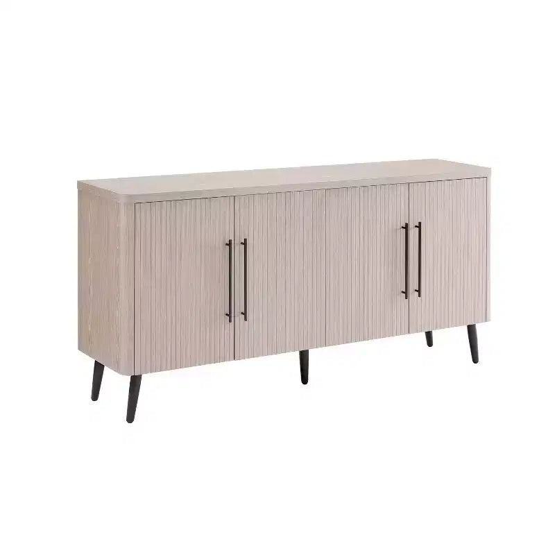Madia moderna di metà secolo da 64,6" con 8 ripiani e 4 ante – Composito di legno