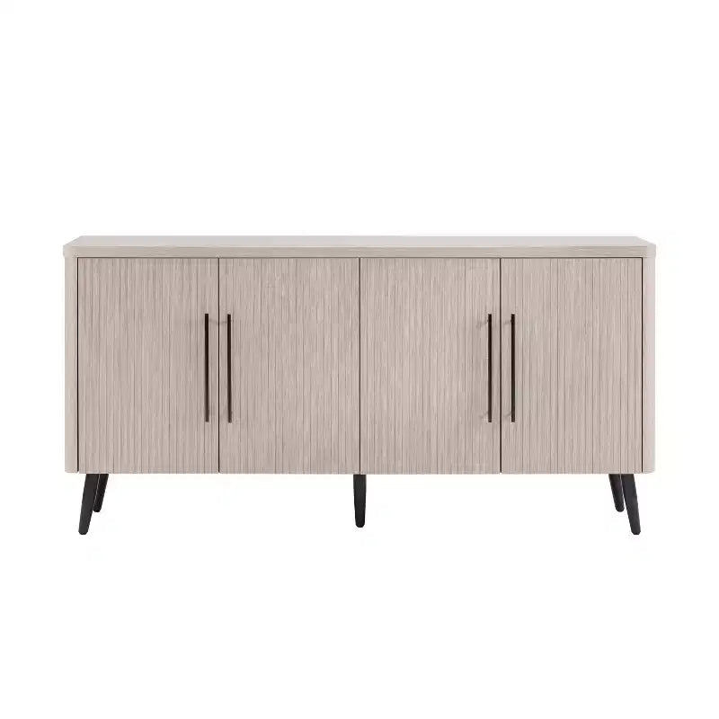 Madia moderna di metà secolo da 64,6" con 8 ripiani e 4 ante – Composito di legno
