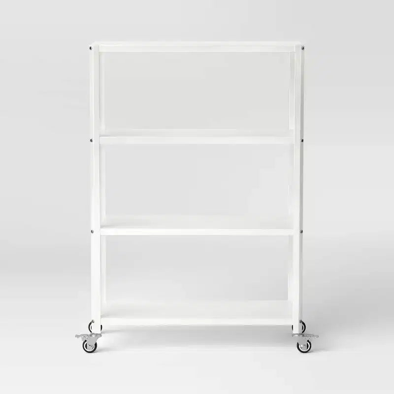 Libreria mobile in metallo a 3 ripiani da 44" – Ruote piroettanti con blocco, Antiribaltamento, 9 kg per ripiano