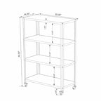 Libreria mobile in metallo a 3 ripiani da 44" – Ruote piroettanti con blocco, Antiribaltamento, 9 kg per ripiano