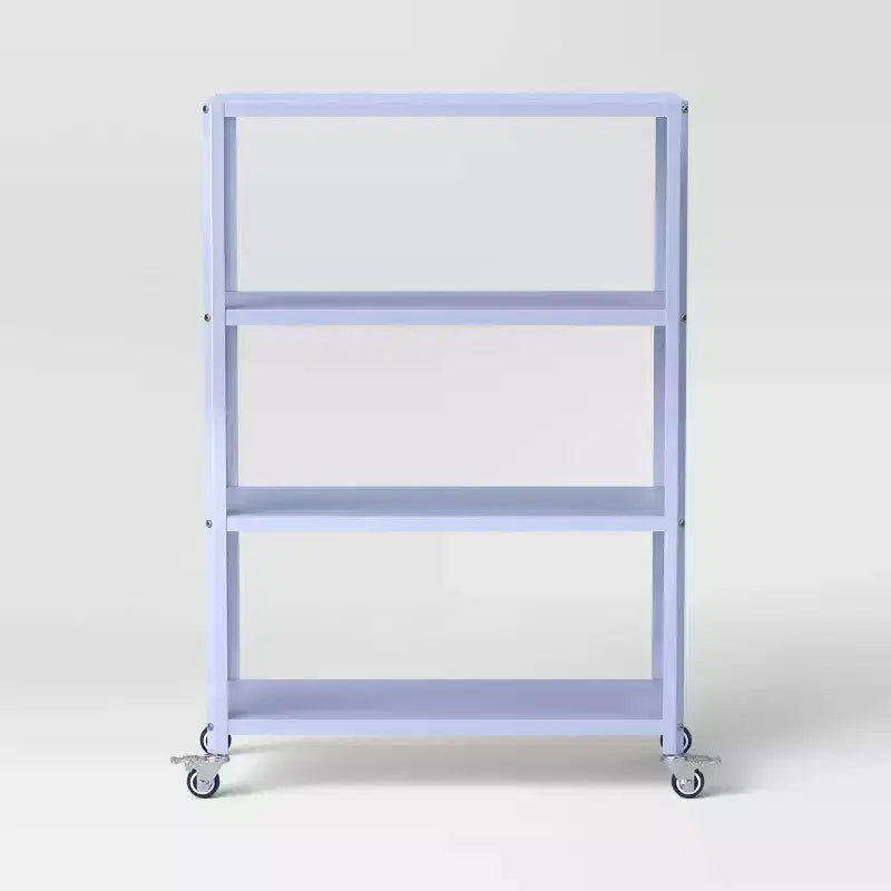 Libreria mobile in metallo a 3 ripiani da 44" – Ruote piroettanti con blocco, Antiribaltamento, 9 kg per ripiano