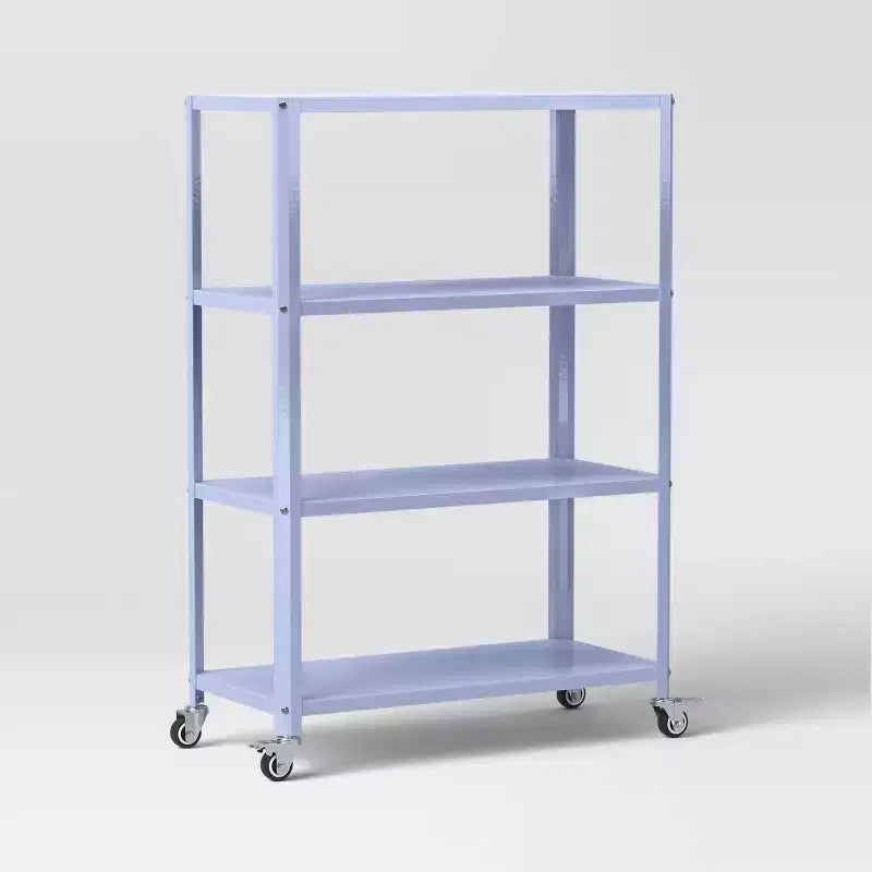 Libreria mobile in metallo a 3 ripiani da 44" – Ruote piroettanti con blocco, Antiribaltamento, 9 kg per ripiano