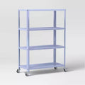 Libreria mobile in metallo a 3 ripiani da 44" – Ruote piroettanti con blocco, Antiribaltamento, 9 kg per ripiano
